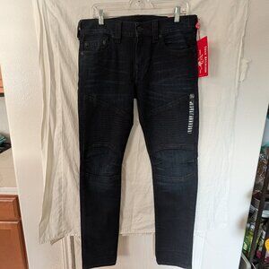 NWT True Religion Rocco SN Dark Arctic Relaxed Skinny Jeans Men’s Size 32